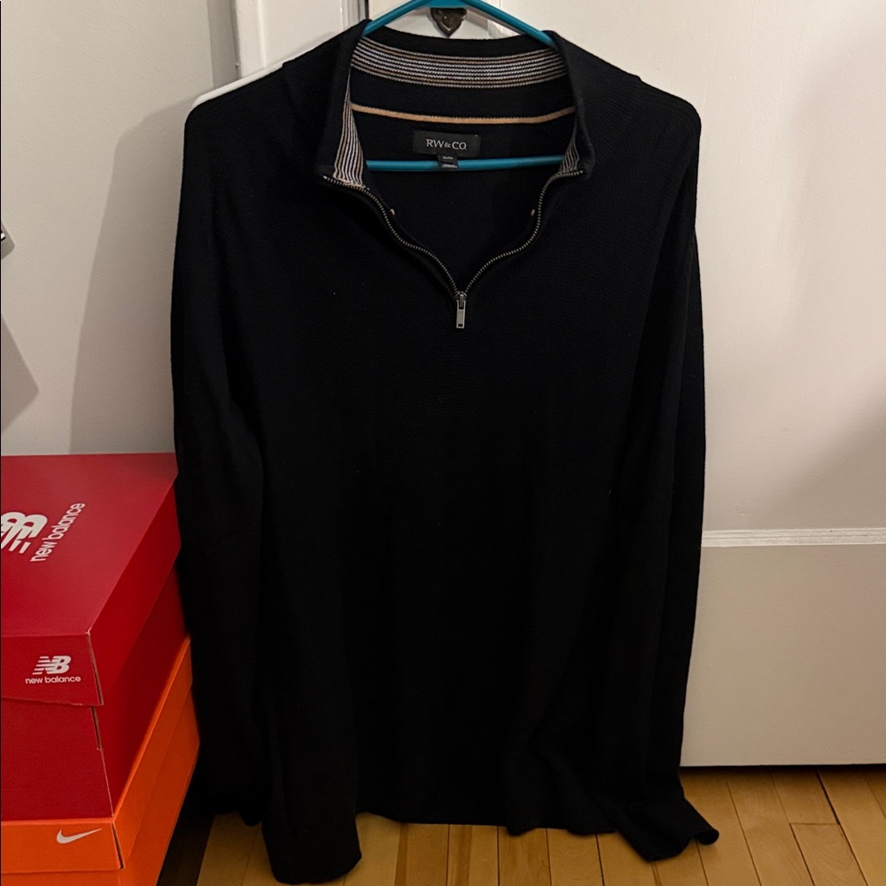 RW&CO. Men's Zip-Up Black Sweater